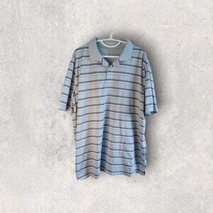 Croft & Barrow Men's Performance Polo Gray with darker gray stripes size XXL